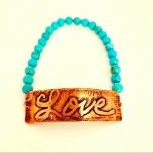 Copper and Turquoise brad Bracelet